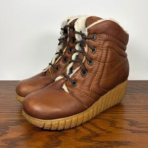Vintage Womens Husky Bastien Leather & Sherpa Boho Boots Canada Banff Size 8.5